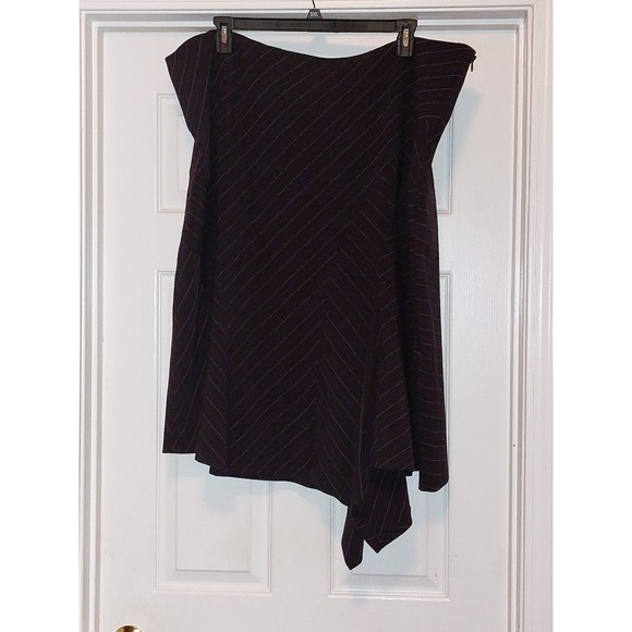Black Asymmetrical Pin Stripe Skirt by Lane Bryant Size 26 - Picture 1 of 7